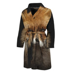 Fox Portrait Print Men's Bathrobe