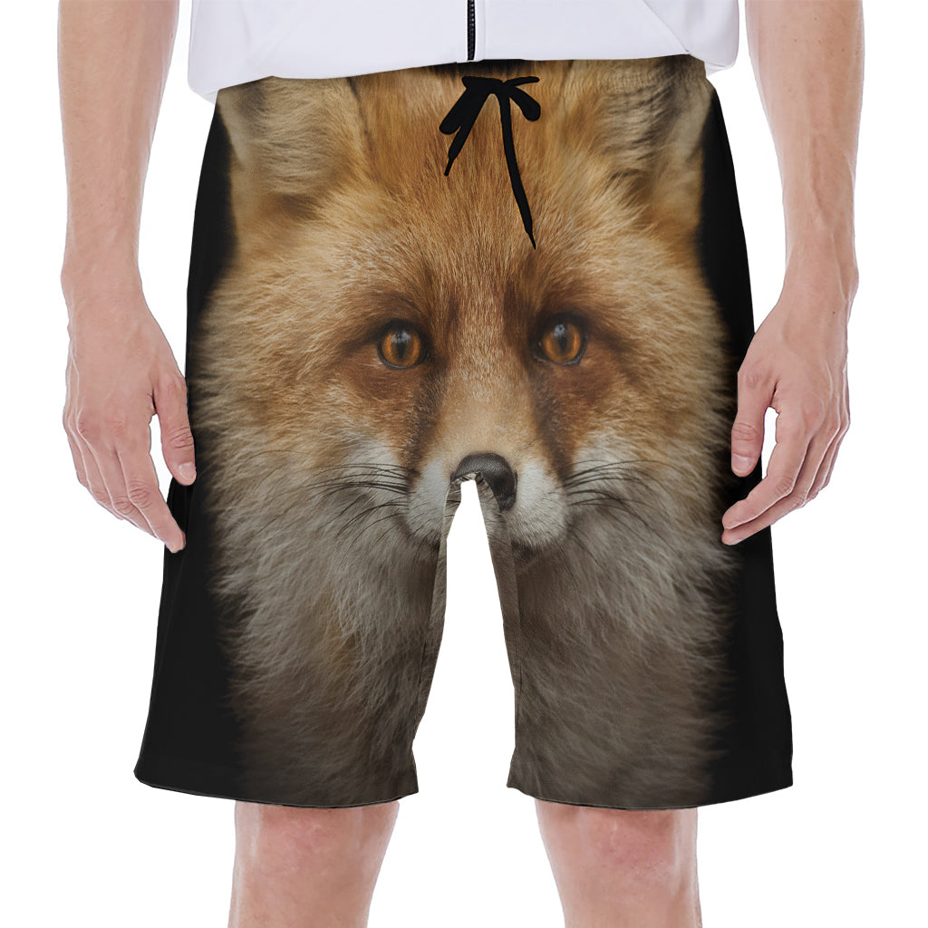 Fox Portrait Print Men's Beach Shorts