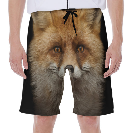 Fox Portrait Print Men's Beach Shorts