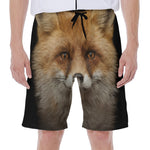 Fox Portrait Print Men's Beach Shorts