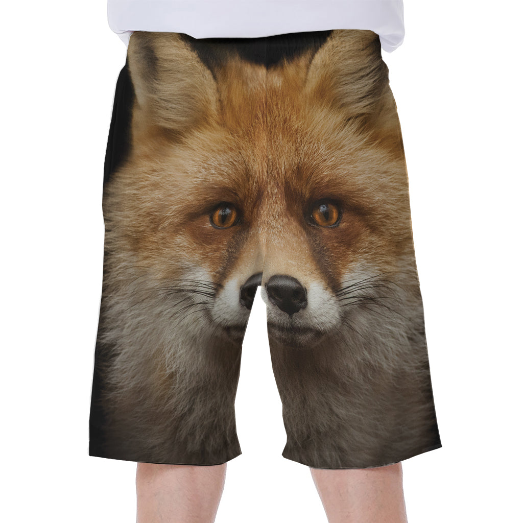 Fox Portrait Print Men's Beach Shorts