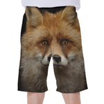 Fox Portrait Print Men's Beach Shorts