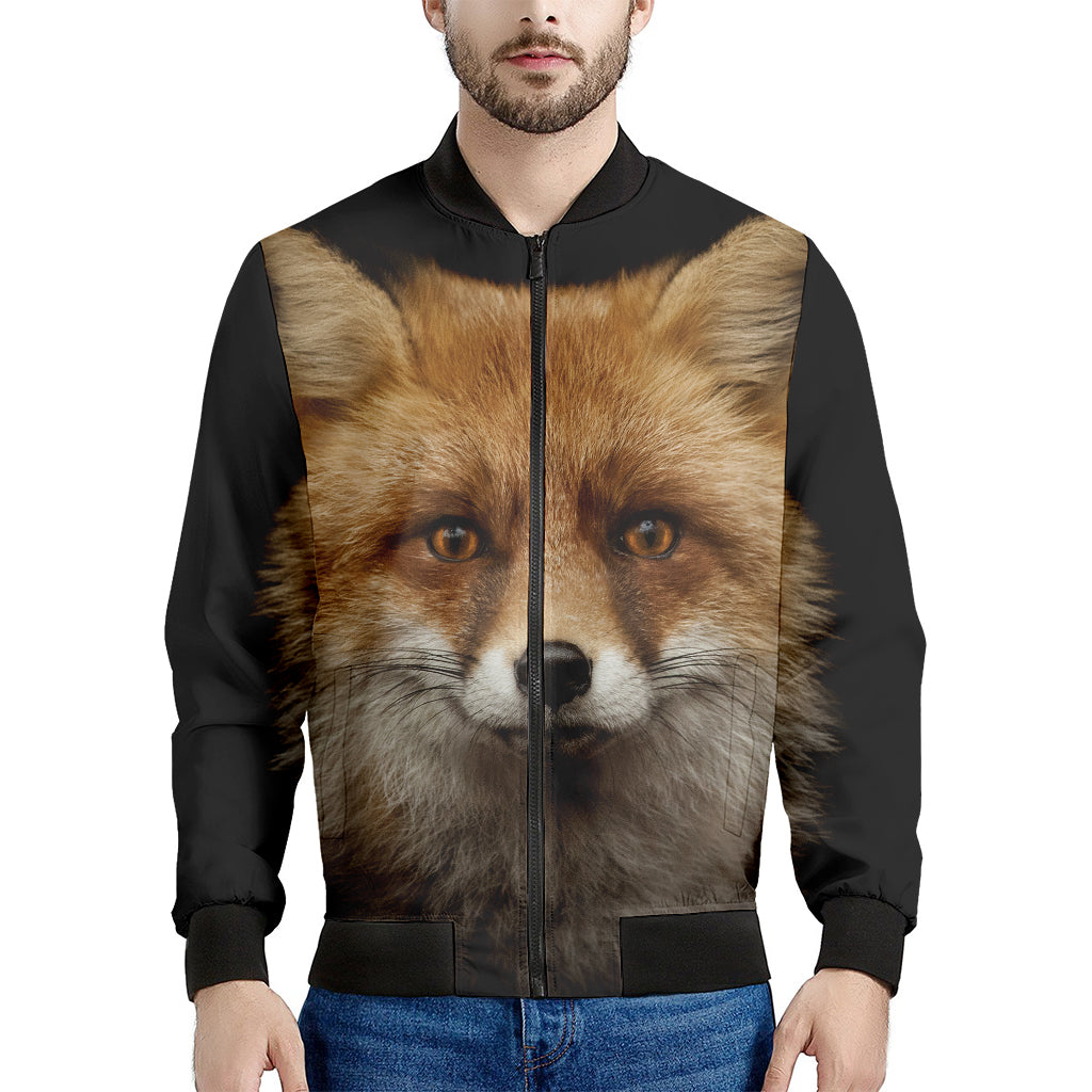 Fox Portrait Print Men's Bomber Jacket