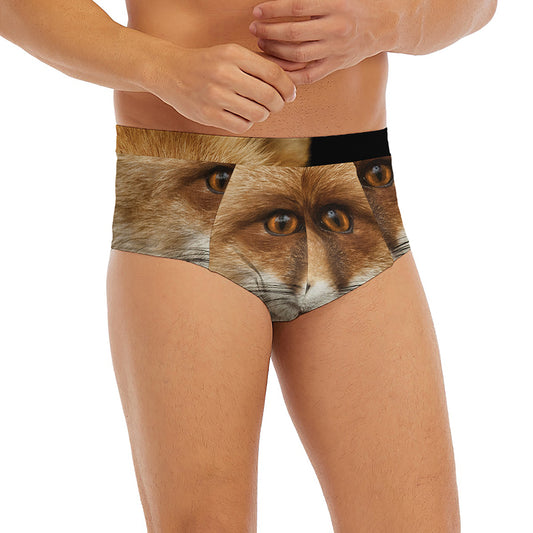 Fox Portrait Print Men's Briefs