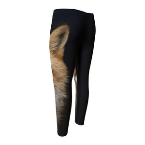 Fox Portrait Print Men's Compression Pants