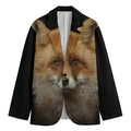 Fox Portrait Print Men's Cotton Blazer