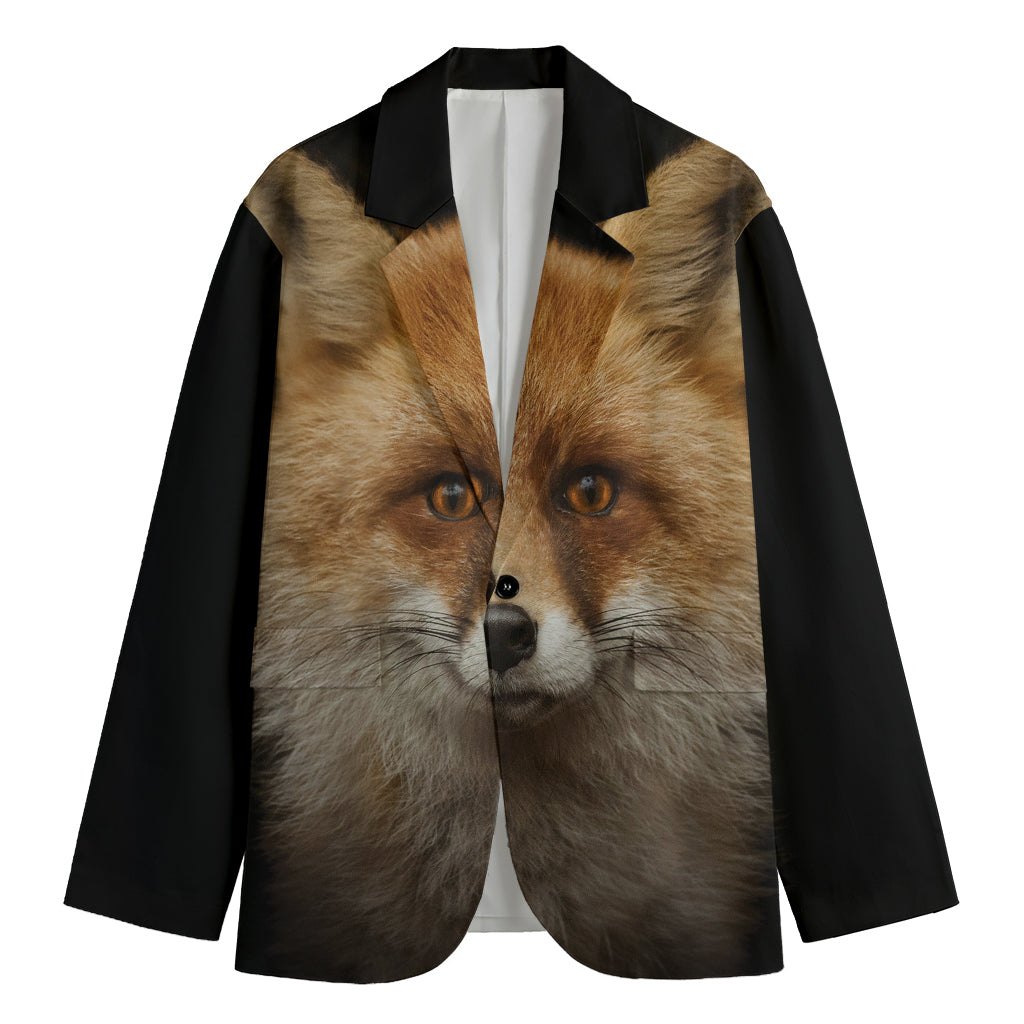 Fox Portrait Print Men's Cotton Blazer