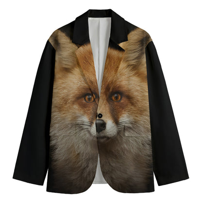 Fox Portrait Print Men's Cotton Blazer