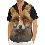 Fox Portrait Print Men's Deep V-Neck Shirt