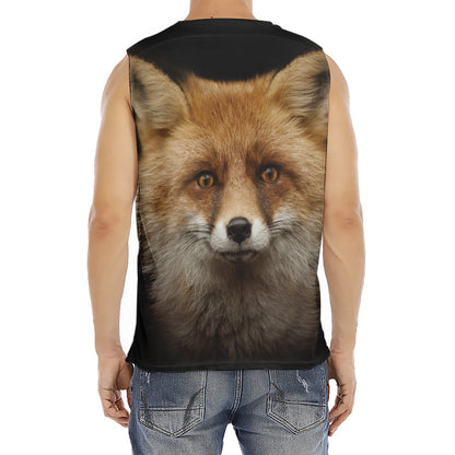 Fox Portrait Print Men's Fitness Tank Top