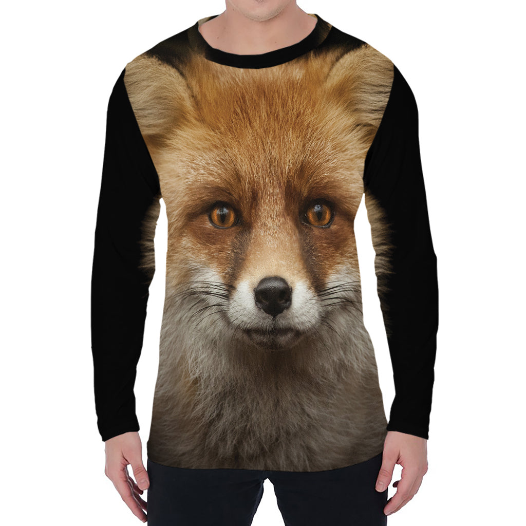 Fox Portrait Print Men's Long Sleeve T-Shirt