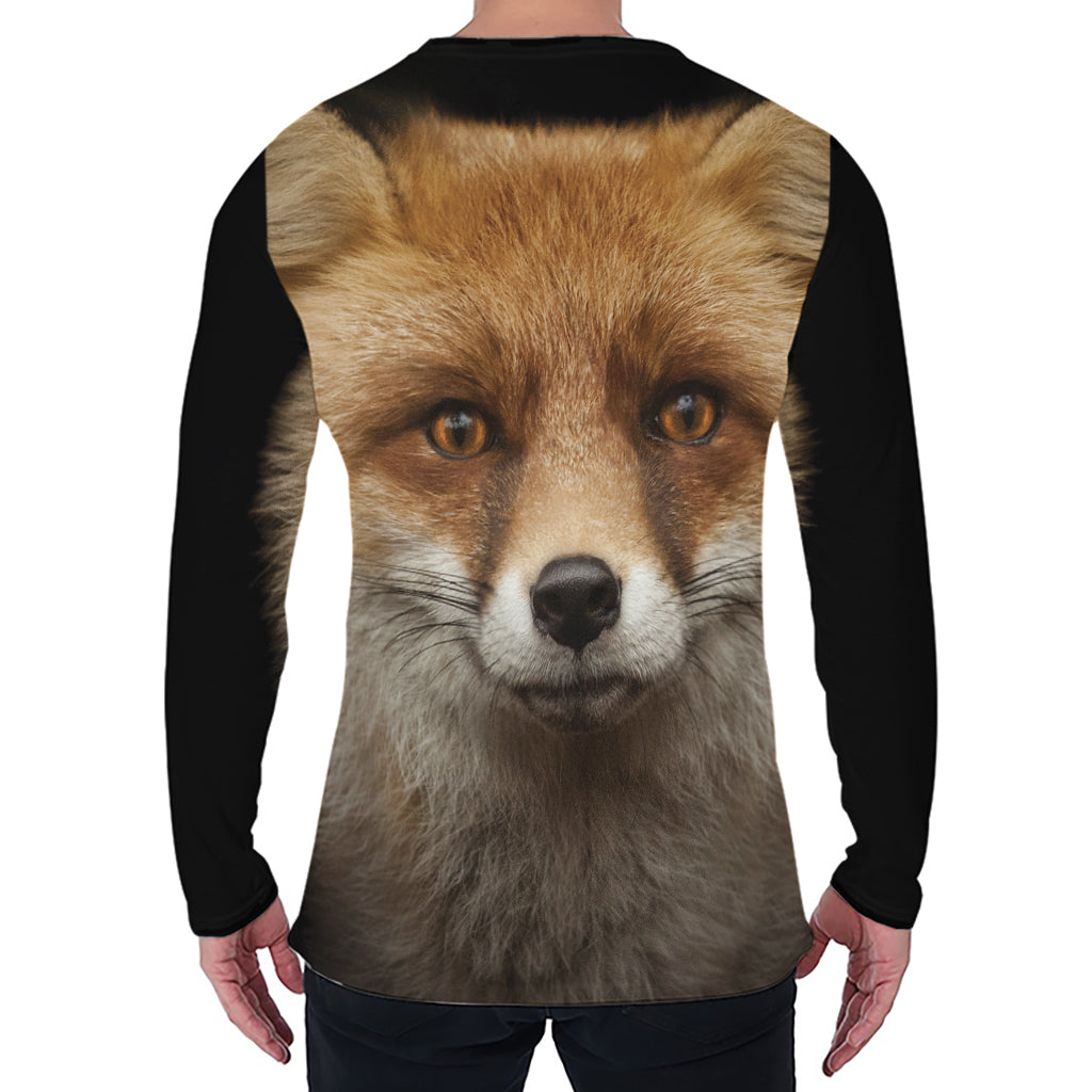 Fox Portrait Print Men's Long Sleeve T-Shirt