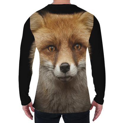 Fox Portrait Print Men's Long Sleeve T-Shirt