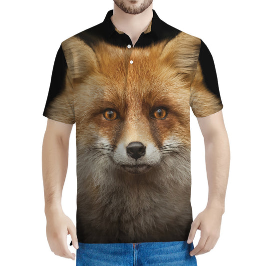 Fox Portrait Print Men's Polo Shirt