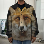 Fox Portrait Print Men's Shirt Jacket