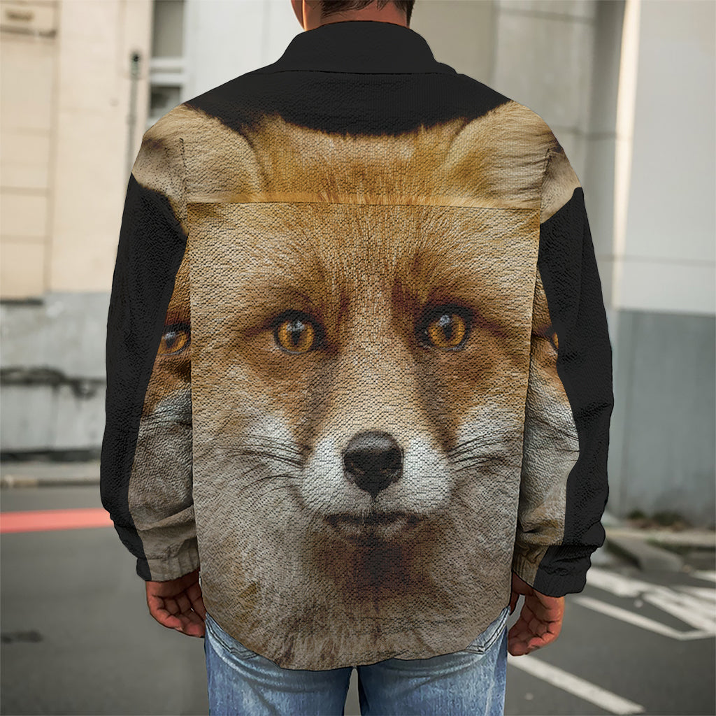 Fox Portrait Print Men's Shirt Jacket