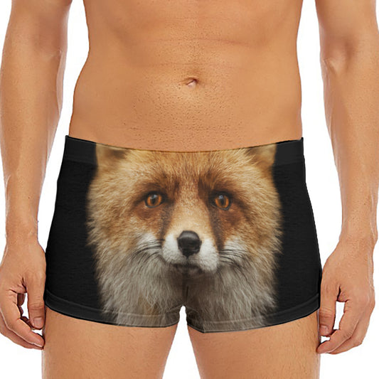 Fox Portrait Print Men's Short Boxer Briefs