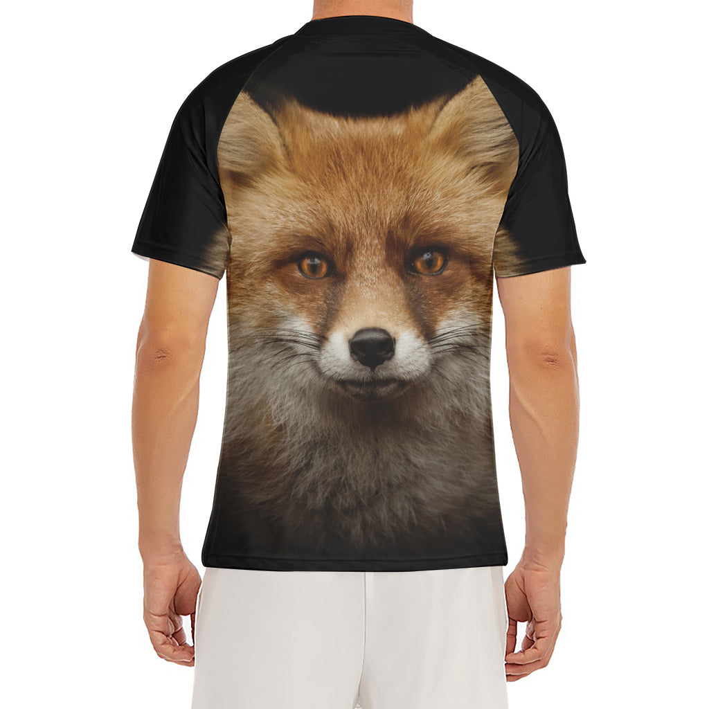 Fox Portrait Print Men's Short Sleeve Rash Guard