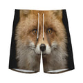 Fox Portrait Print Men's Athletic Shorts