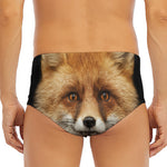 Fox Portrait Print Men's Triangle Swim Briefs
