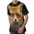 Fox Portrait Print Men's Velvet T-Shirt