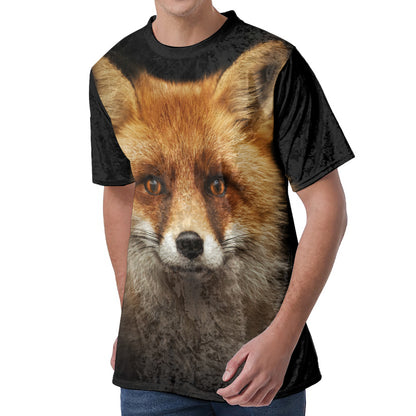 Fox Portrait Print Men's Velvet T-Shirt