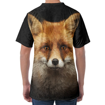 Fox Portrait Print Men's Velvet T-Shirt