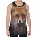 Fox Portrait Print Men's Velvet Tank Top