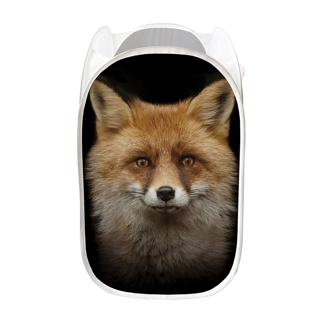 Fox Portrait Print Mesh Laundry Hamper