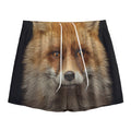 Fox Portrait Print Mesh Shorts