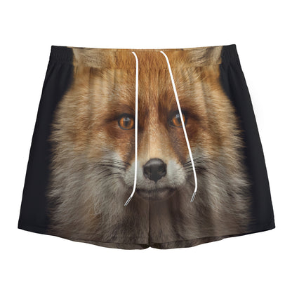 Fox Portrait Print Mesh Shorts