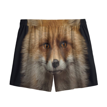 Fox Portrait Print Mesh Shorts