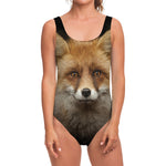 Fox Portrait Print One Piece Swimsuit