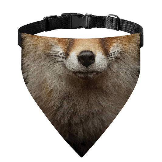 Fox Portrait Print Over The Collar Dog Bandana