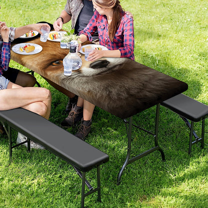 Fox Portrait Print Picnic Table Cover
