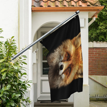 Fox Portrait Print Polyester Flag