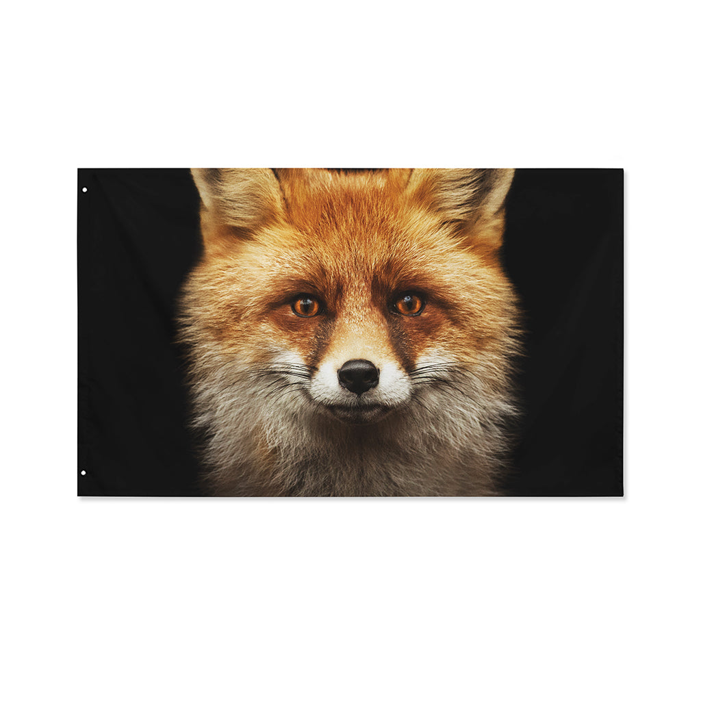 Fox Portrait Print Polyester Flag
