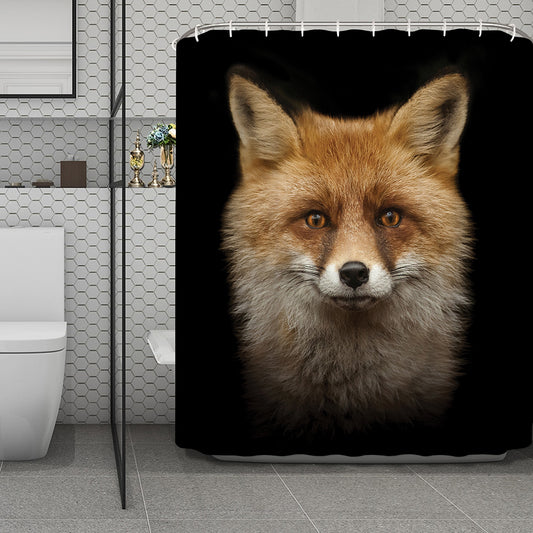 Fox Portrait Print Polyester Shower Curtain