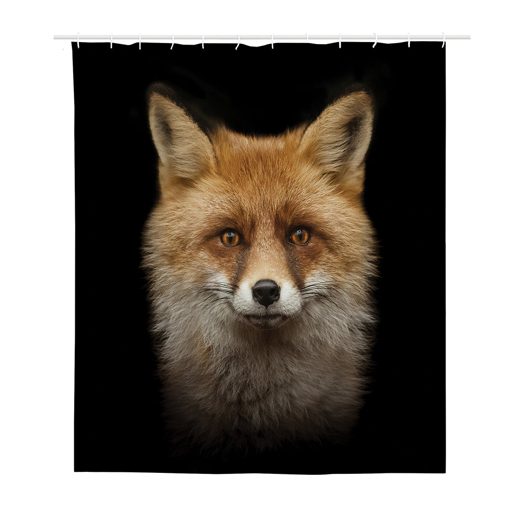 Fox Portrait Print Polyester Shower Curtain