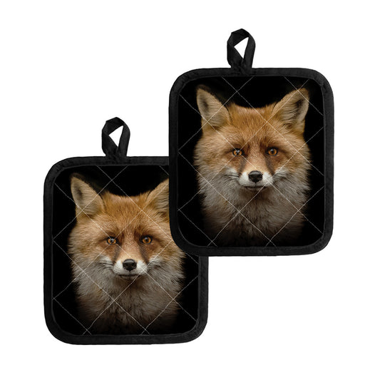 Fox Portrait Print Pot Holders