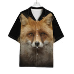 Fox Portrait Print Rayon Hawaiian Shirt