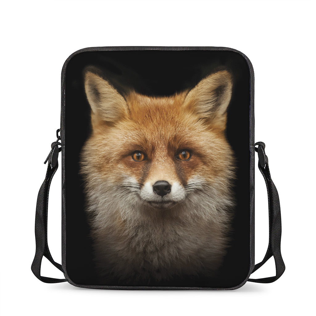 Fox Portrait Print Rectangular Crossbody Bag