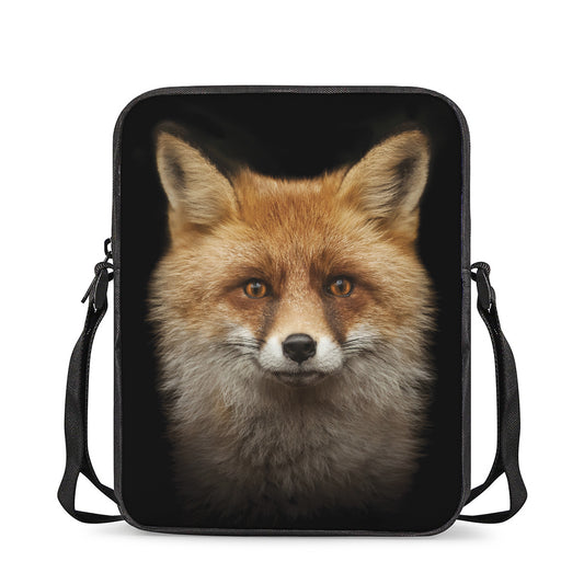 Fox Portrait Print Rectangular Crossbody Bag