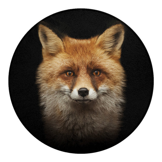 Fox Portrait Print Round Blanket