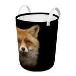 Fox Portrait Print Round Laundry Basket