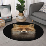 Fox Portrait Print Round Rug