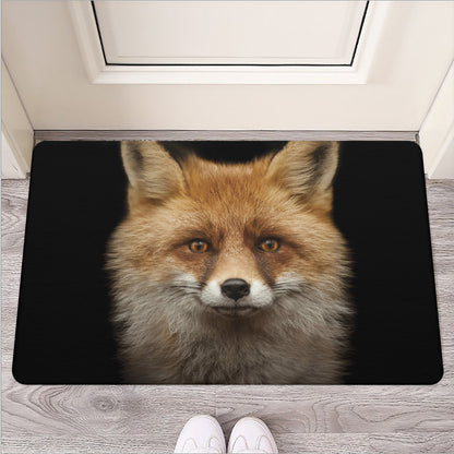 Fox Portrait Print Rubber Doormat