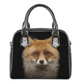 Fox Portrait Print Shoulder Handbag