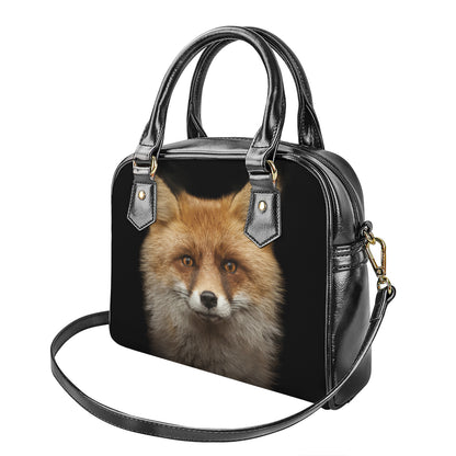 Fox Portrait Print Shoulder Handbag