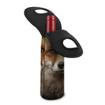 Fox Portrait Print Single Neoprene Wine Tote